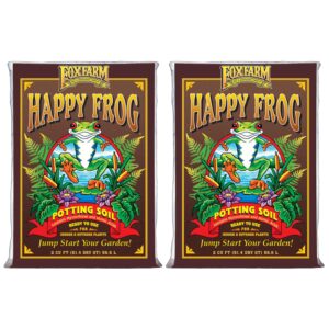 FoxFarm Happy Frog Potting Soil with 2 Plant Tags, 2 cu ft – Indoor/Outdoor Container Plants – Mycorrhizae & Humic Acids