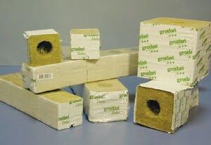 Grodan Delta 4 Rockwool Blocks 3" x 3" x 2.5" With Hole Pack of 8