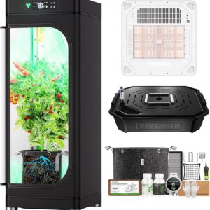 VGrow All-in-One Smart Grow Box, Professional System with Samsung LM301H EVO Grow Light, Advanced Circulation & Ventilation System, Irrigation, Nutrient, Magnetic Window for Indoor Hydroponics